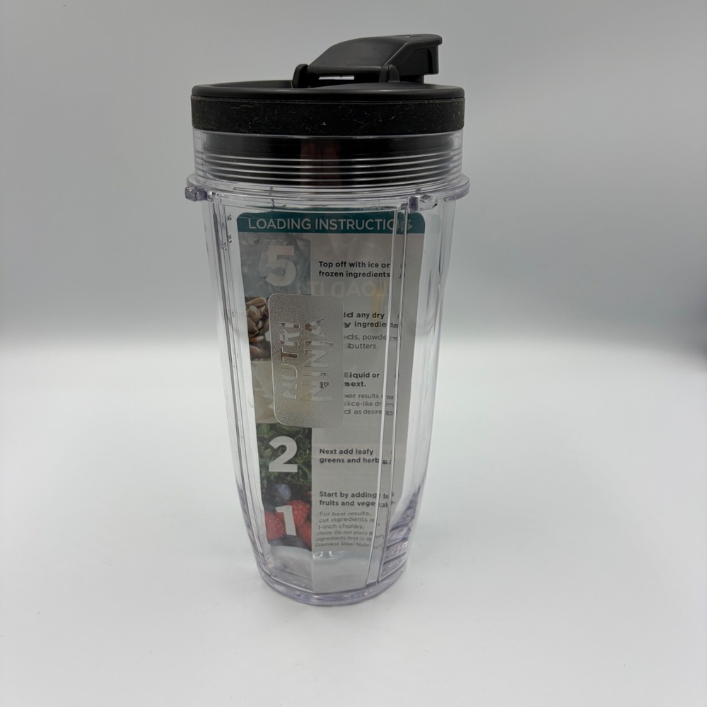 Ninja Blender Cup 24oz Clear Nutri Ninja Sip and Seal Lid Replacement Jar